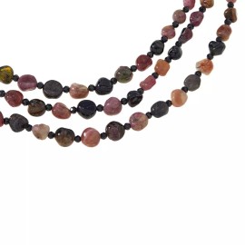Jay King Sterling Silver Multicolor Tourmaline & Black Spinel 3-Strand