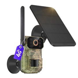 ModeJump 4G LTE Cellular Solar Security Camera Wireless Outdoor, Built-in SIM Card, Night Vision, Live View, PIR Motion Sensor, 2-Way Audio, No WiFi