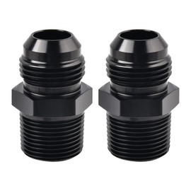 EVIL ENERGY 12AN Male Flare to 1/2" NPT Pipe Fitting Adapter Aluminum Straight Black 2PCS