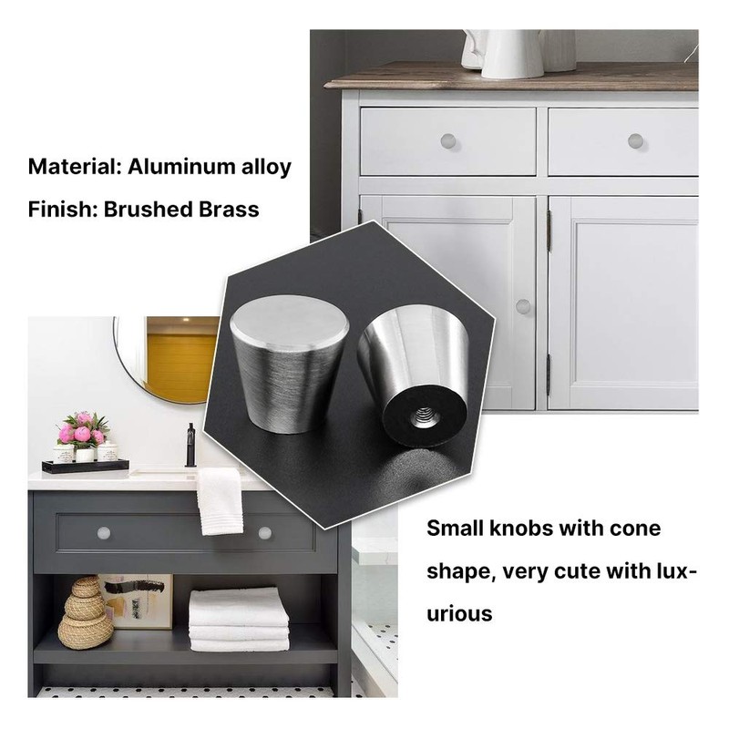 LONTAN Pack of 4 Furniture Knobs, Brushed Stainless Steel Cabinet
