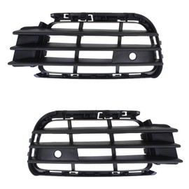 For Volkswagen Touareg Bumper Grille 2011 2012 2013 2014 Driver and Passenger Side | Pair | Front | Outer | Textured Black | Plastic | Replacement For VW1038116, VW1039116 | 7P68546619B9, 7P68546629B9
