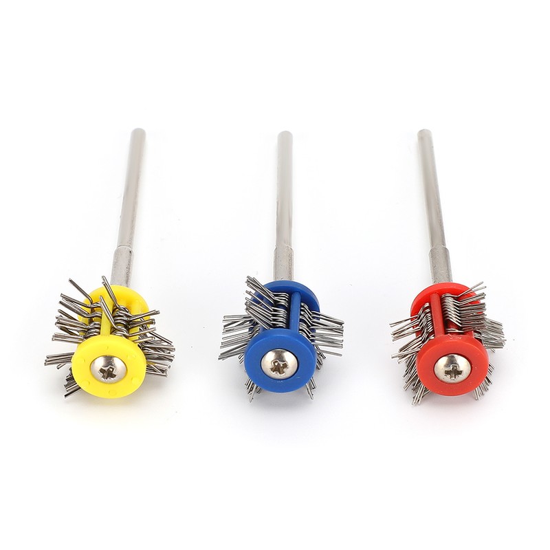3Pcs Metal Texturing Brush Polishing Jewelry Rust Cleaning Wire Brush