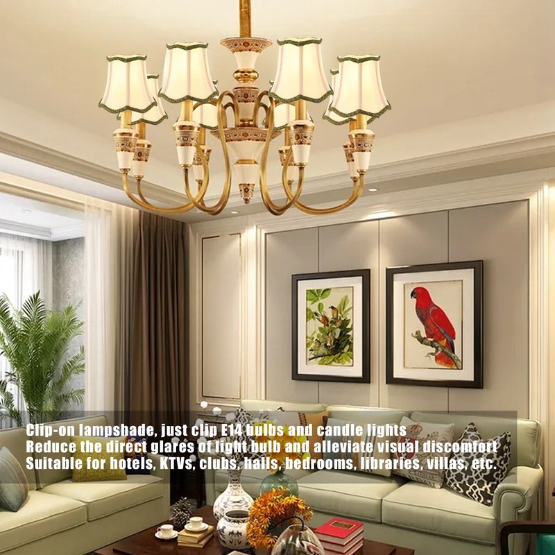 3Pcs Modern Lampshade European Style ClipOn E14 Chandelier Lamp Shade
