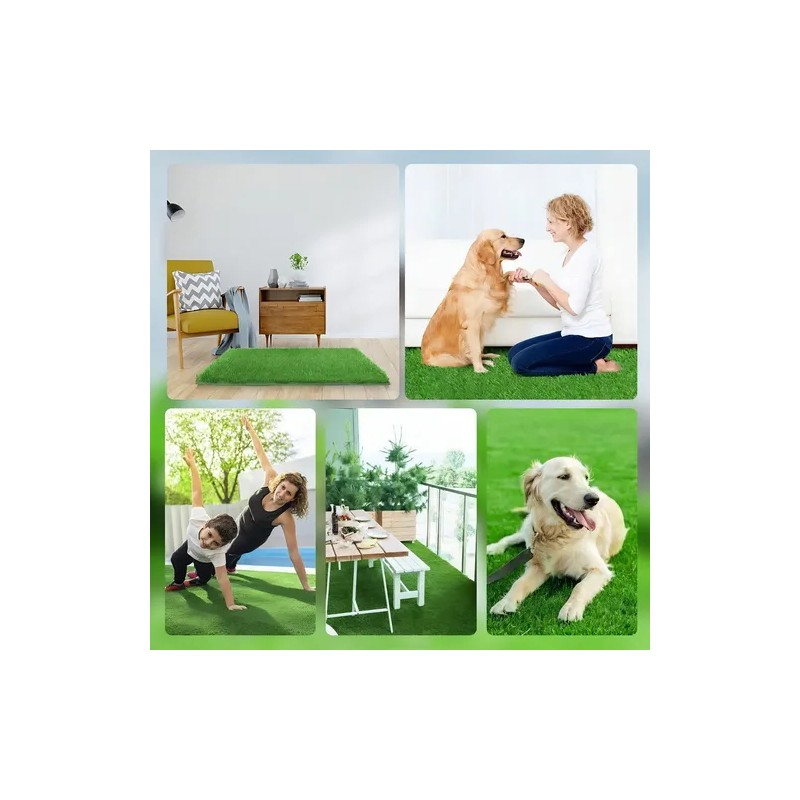 Alfombra Césped Perros Fengtuilie 71x46cm Lavable Ecológica Verde