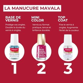 MAVALA, Mini Colors, Esmalte de Uñas, Color 01 Ankara, rojo oscuro burdeos, 47 Colores Disponibles, Nail Laqcuer, Pintauñas, Tamaño Mini para 20...   