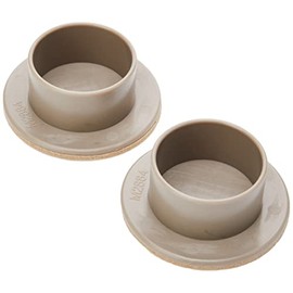Merriway® BH01570 (2 Pcs) Kingston King Size Castor Cups with Felt Pad, Fits 50 mm Castors Large Beige - Pack of 2 Pieces