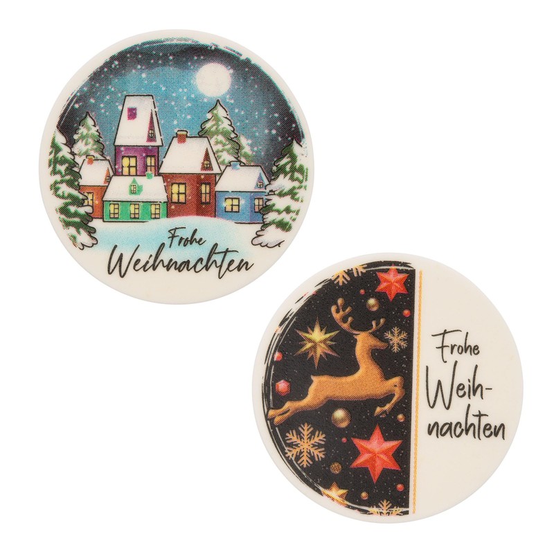 Günthart Pack of 12 Merry Christmas Round Decorative Signs in