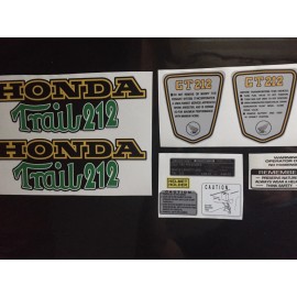 Honda CT70  K3 "Trail 212" frame Decals Green, Graphics Full Set,  212cc Upgrade