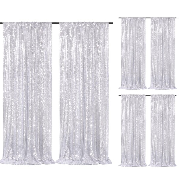 Sparkly Sequin Backdrop Curtain 6 Pcs 2ftx8ft Wedding Party Backdrop