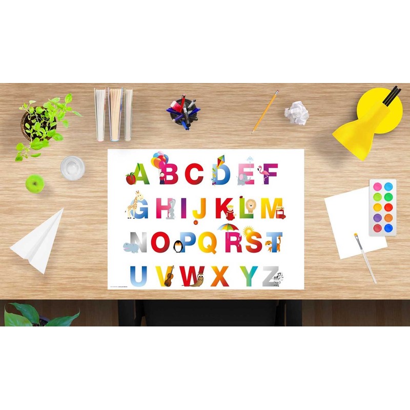 Children's Desk Mat - "ABC First Day of School" -