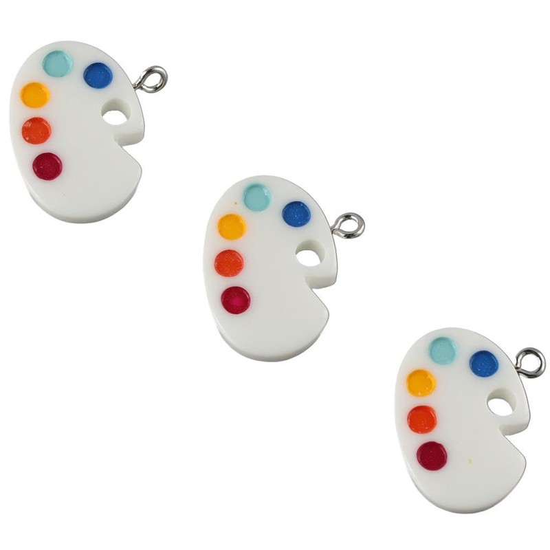 YYlingx 30 Pcs Colorful Paint Tray Charms for Jewelry Making