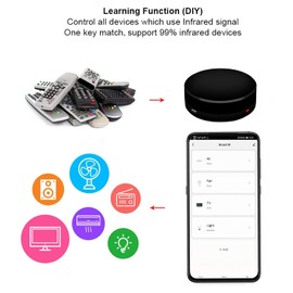 WiFi Smart IR Universal Remote Controller for TV Boxes, Set-top Boxes, Fans, DVDs and air Conditioned Compatible with Alexa conpliance Powered by Tuya Smart Life