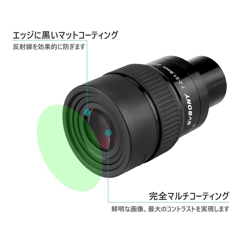 SVBONY SV191 Zoom Eyepiece 7.2-21.6mm 1.25" Super Wide Angle FMC
