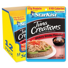 StarKist Tuna Creations Hickory Smoked Pouch (2.6 oz - 12 Pack) Wild Caught, High Protein Shelf Stable Seafood, Gluten Free, Soy Free, No Draining, Ready to Eat for Salads and Sandwiches