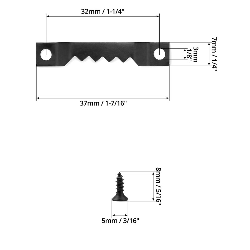 QWORK® 300 Set Picture Hooks with Screws , Sawtooth Picture