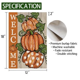 RNFENQS 2 Sets Seasonal Garden Flags Double Sided Burlap 12 x 18 Inch Welcome Yard Flags Fall Winter Thanksgiving Christmas Outdoor Decoration