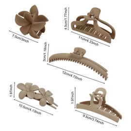 5PCS Hair Clips for Women Flower Hair Clips Non-slip Claw Clips Matte Hair Claw Clip for Thick Thin Hair Fashion Hair Clip Set Multi-style Hair Accessories for Girls