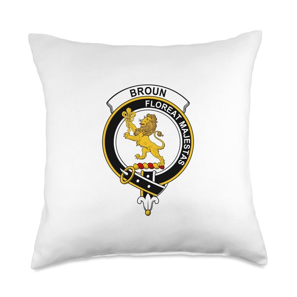 Broun Coat of Arms - Family Crest Throw Pillow