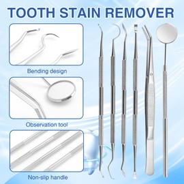 QIYUDA Dental Cleaning Tools Kit, 6 PCS Teeth Tooth Scraper Tartar Plaque Removal Oral Care Tool Dentist Tools