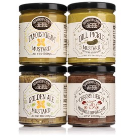 Brownwood Farms Flavored Mustard, Made in Small Batches, Sweet, Hot, Creamy and Delicious, From the Great Lakes Region (Variety, 10 Ounce)