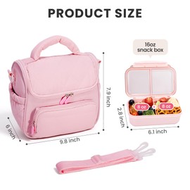 Insulated Lunch Bags for Women, Meal Prep Kit with Containers & XL Ice Pack,Cute Quilted Lunch Box, Lightweight Puffy Padded Lunch Tote, Reusable for Work Picnic Travel