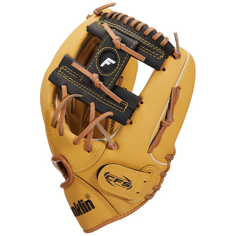 Franklin 11" Glove TAN/Kids Gloves/Introduction to Baseball, Yellow