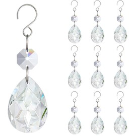 H&D HYALINE & DORA 3Inch Crystal Suncatcher Bauhinia Prisms Pendants 10Pcs Chandelier Crystals Replacement Hanging Sun Catcher Beads for DIY Arts Crafts Decor (Clear)