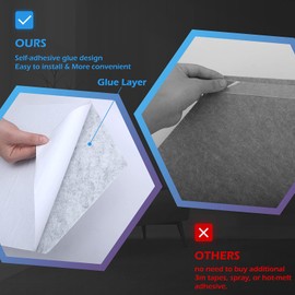 DEKIRU 12 Pack Self adhesive Hexagon Acoustic Panels Sound Proof Foam Panels, 14 X 13 X 0.5 Inches Soundproof Wall Panels For Office Ceiling &Door (Grey)