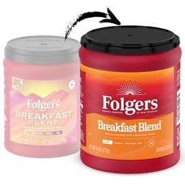 Folgers Breakfast Blend Ground Coffee, Smooth & Mild Coffee, 9.6 Ounce Canister