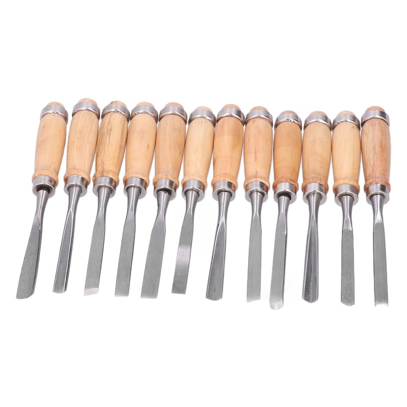 12Pcs Wood Turning Chisels Wood Grooves Parting Tools Set Woodworking