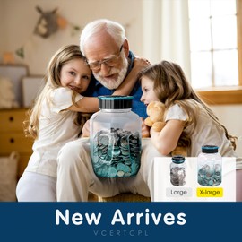 Vcertcpl - Alcancía digital para adultos y niños, cuenta de monedas digital con contador LCD, capacidad de 2.4 L, gran contador de monedas y tarro de conteo de dinero con cantidad total mostrada (G