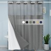 EUTXL Grey Shower Curtain and Liner Set - 230GSM Waffle