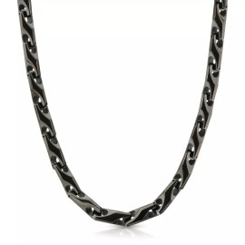 Balimas New Heavy 9 mm BLACK Tungsten Carbide Men's Biker Necklace (001) - FREE SHIPPING - 30"