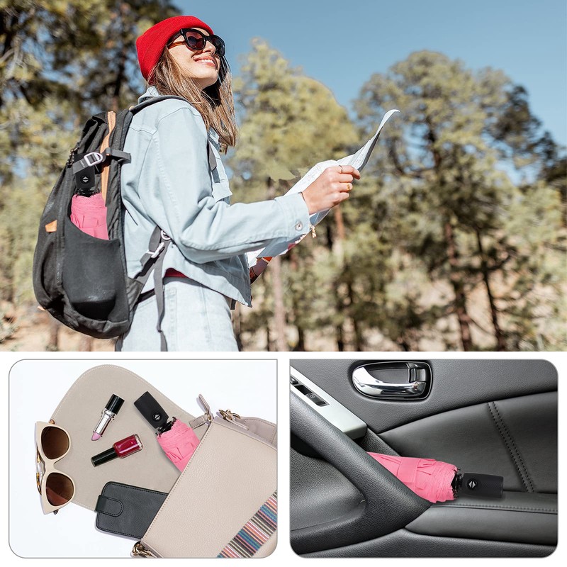 ZOMAKE Small Travel Umbrella Compact Portable Collapsible Umbrellas for Rain,
