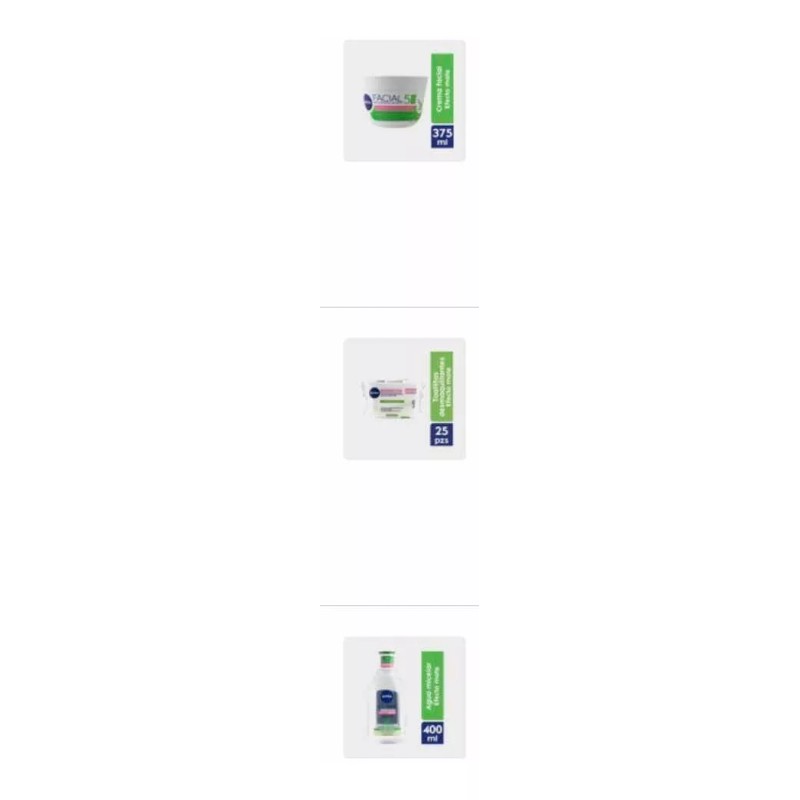 Nivea Efecto Mate 3 Pack Crema, Toallitas, Agua Micelar Ts