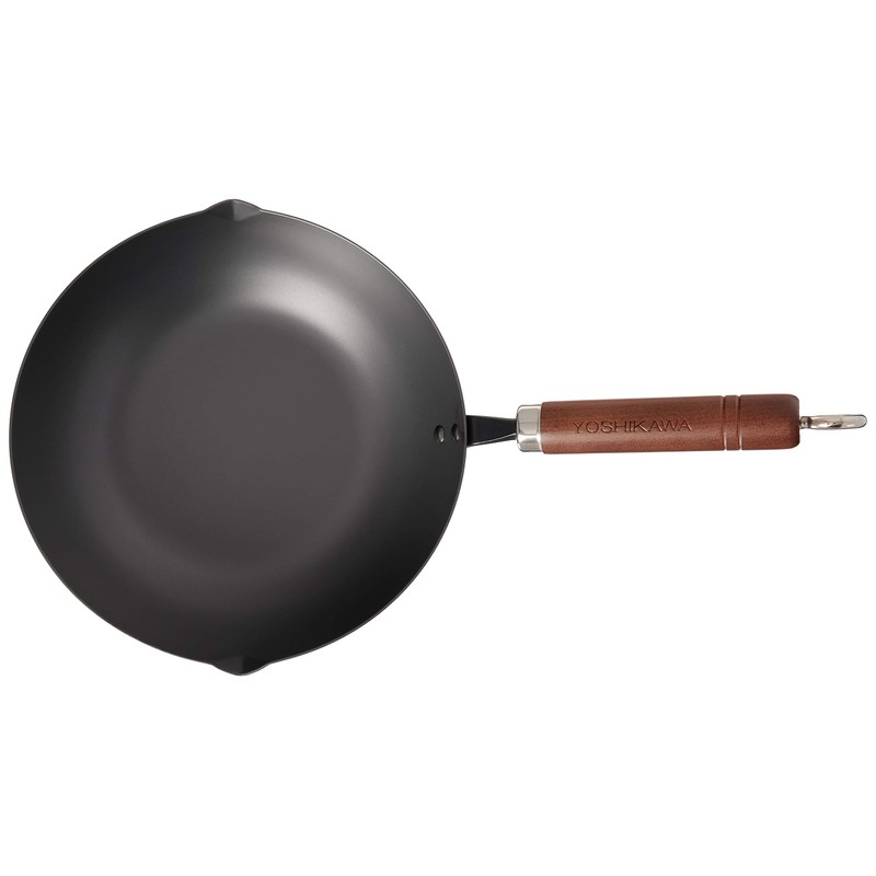 Yoshikawa 89909-3 Steel Fry Pan, 9", Black