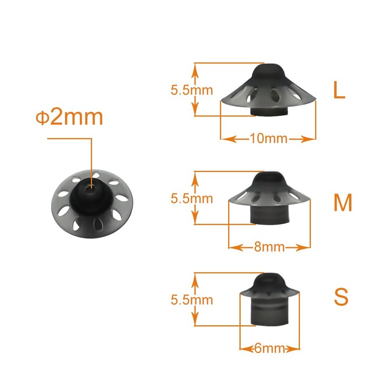 10 Open Domes for Phonak Hearing Aids (L (10 mm)