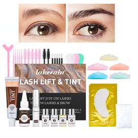 Lash Lift Kit,Brow Lamination Kit, Eyebrow Lamination Kit, Professional Eyelash & Brow 2 IN 1 Perm Kit, Eyebrow lift Kit, Fuller & Thicker Brows Suitable for Salon & Home Use, Lasts For 4-6 Weeks (black)