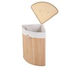 Giantex Corner Laundry Hamper with Lid, Bamboo Laundry Basket with