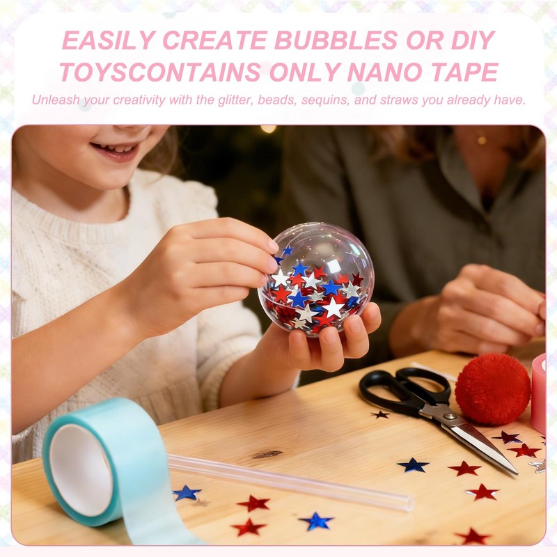 PATIKIL ナノテープ 2 x 118インチ 5枚入り 両面ナノ バブルテープ アートDIYクラフト ボールメーカー