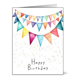 30 Bright Watercolour Birthday Cards with Envelopes made from Recycled Paper 30 Different Designs (30 Watercolour Birthday Cards)