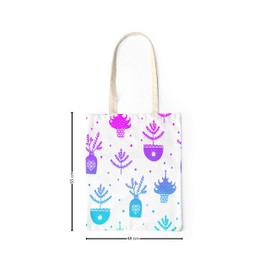 Le Jardin du Lin Printed Shopping Bag, Reusable Bag, Foldable, Fabric Bag with Two Long Handles, Size: 48 x 55 cm