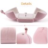 Pink Velvet Ring Box Double-open Ring Box for Proposal Engagement