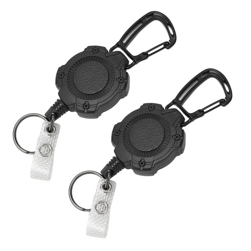 2 PCS Retractable Key Chain High Resiliency 31.5in Frosted Shell