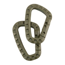 2 x Olive Green Tactical Carabiner Kombat Carabina Pair Military