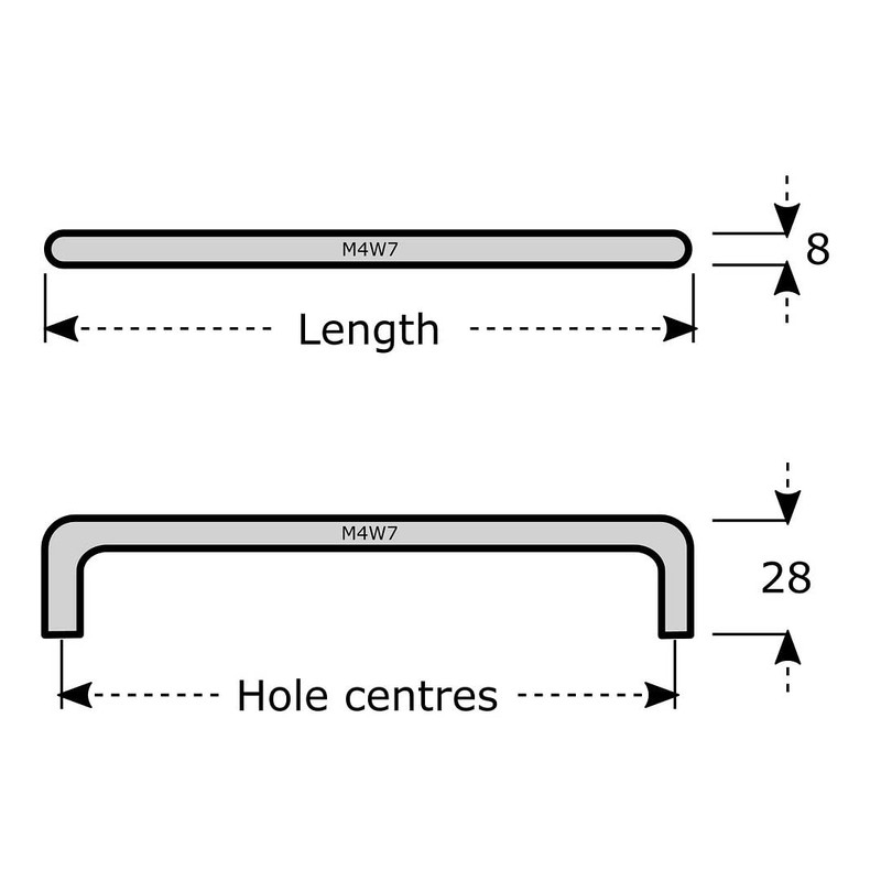M4TEC Bar Pull Handle for Bedroom Furniture, and Kitchen Door