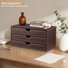 PU Leather Desktop Organizer with Drawers,3 Drawer Office Desk Organizer,Desktop
