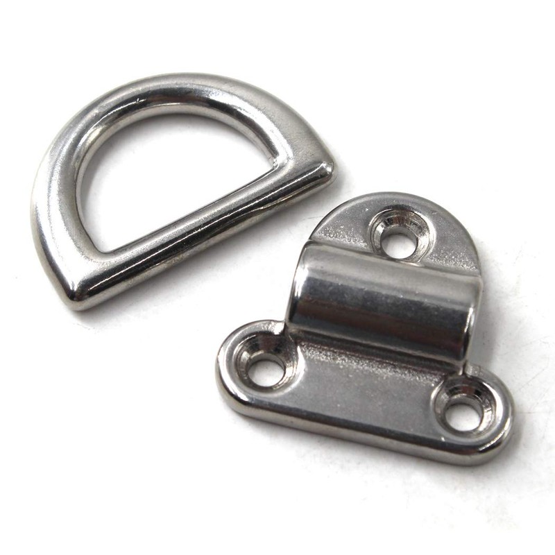 8mm Folding Pad Eye 316 Stainless Steel Lashing Ring Heavy