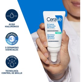 CeraVe Oil Control Gel-Crema Hidratante I Control de Brillo & Hidratación Facial I Formula Ultra-Ligera Para Piel Mixta a Grasa I 52ml