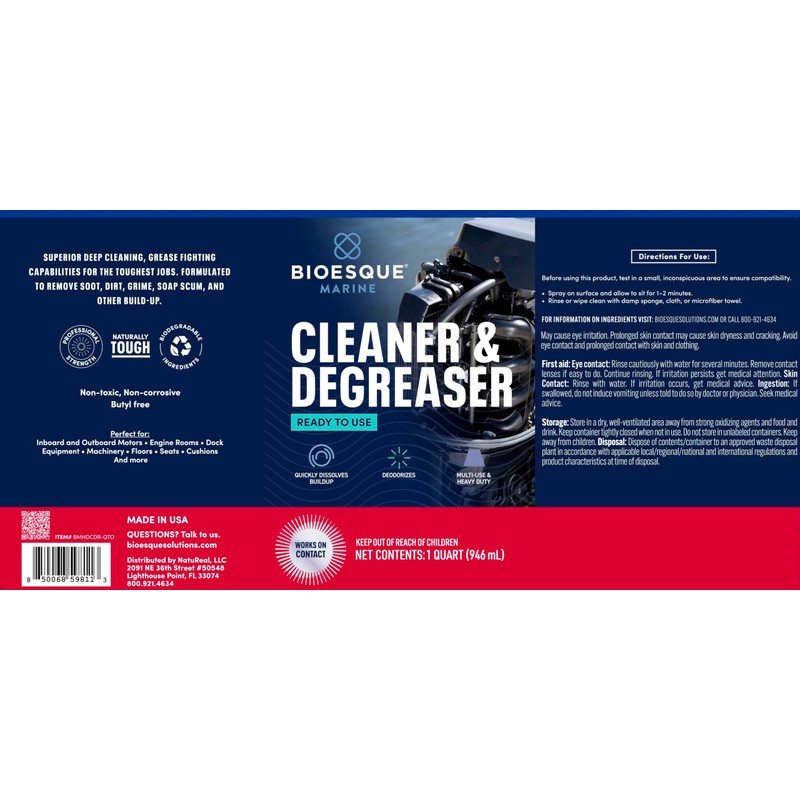 Bioesque Marine Heavy Duty Degreaser RTU, 32 Fluid Ounce (Pack